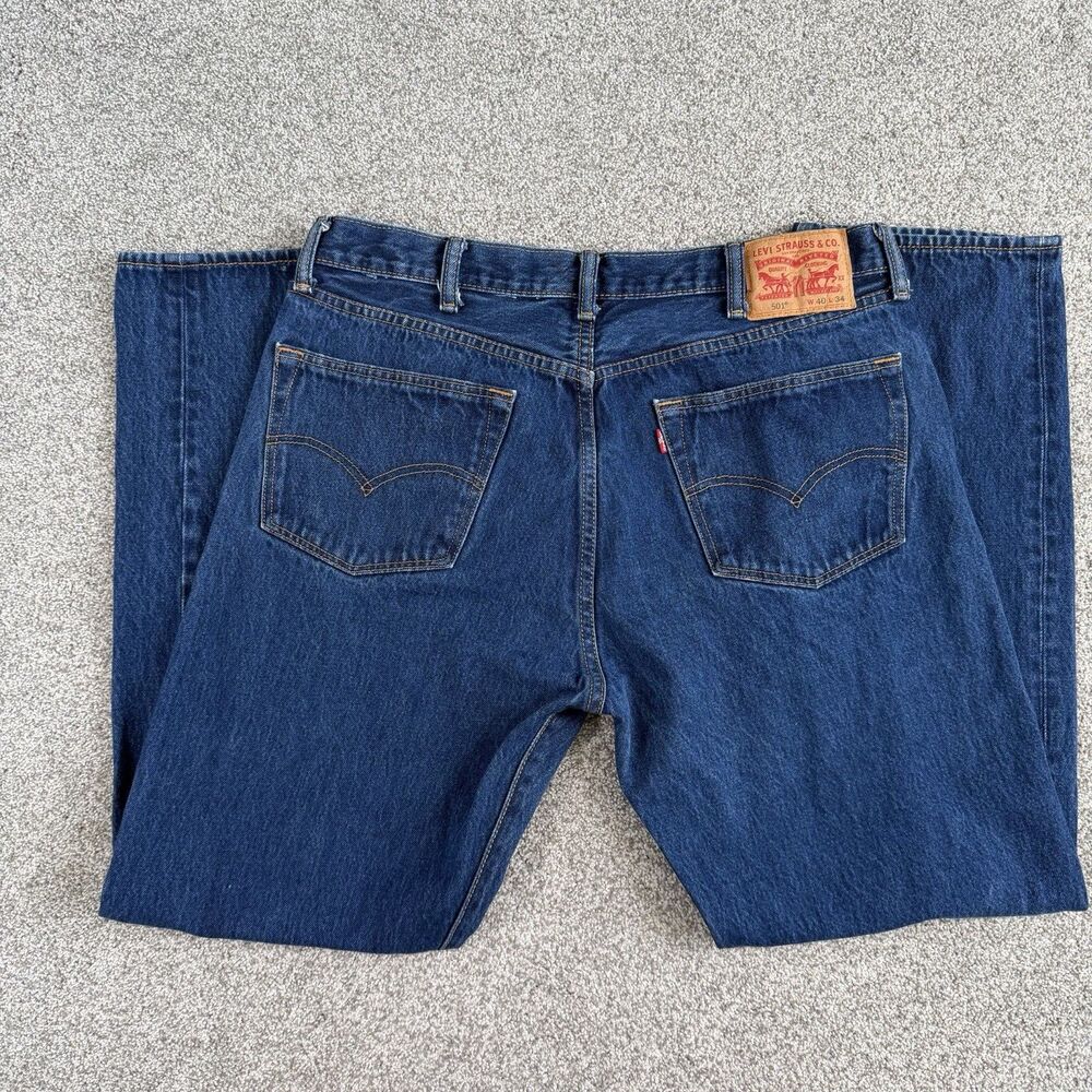 Levis 501 Original Fit Shrink To Fit Jeans Mens Denim Button Fly 40x34 (36x31)